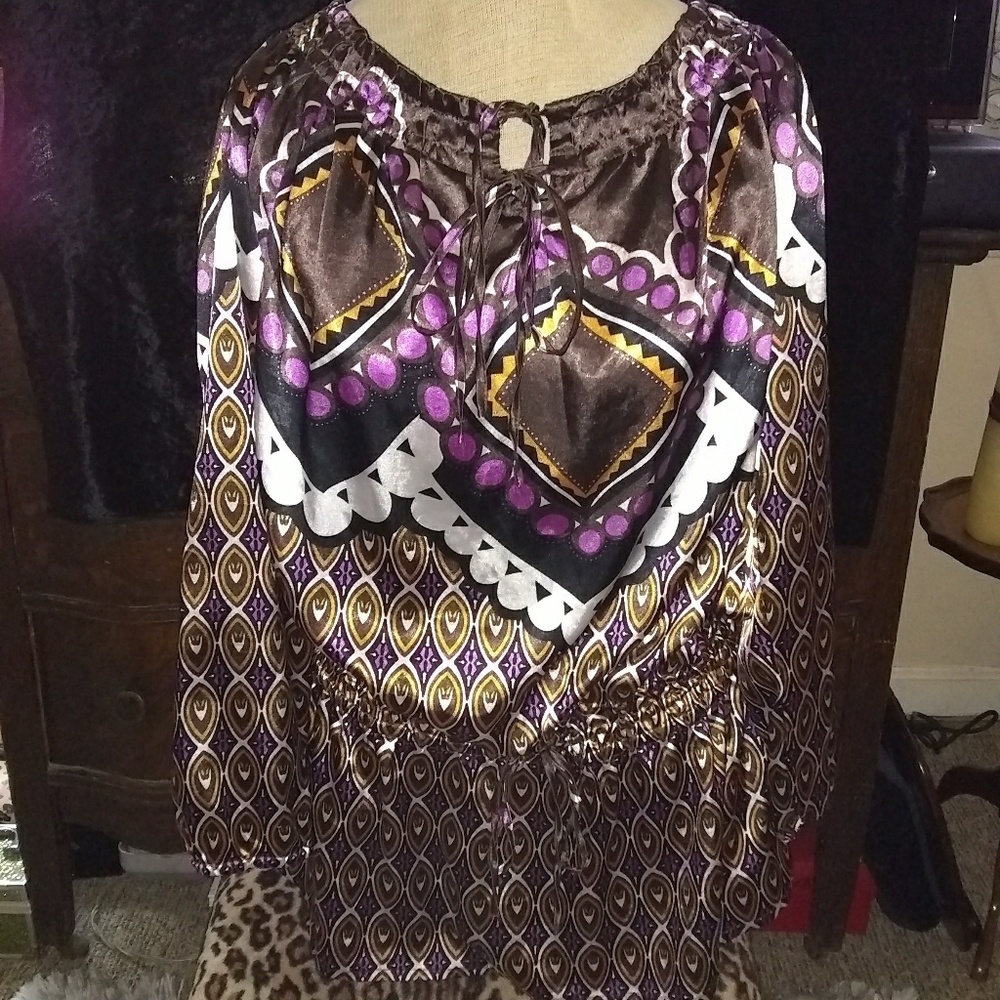 Bill Blass Tunic Geometric Medium